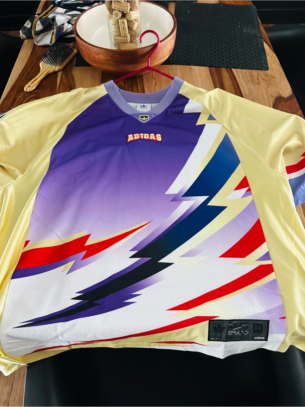 adidas Men’s adilenium season 3 Xl  Purple, Yellow & Red Graphic Athletic Jersey